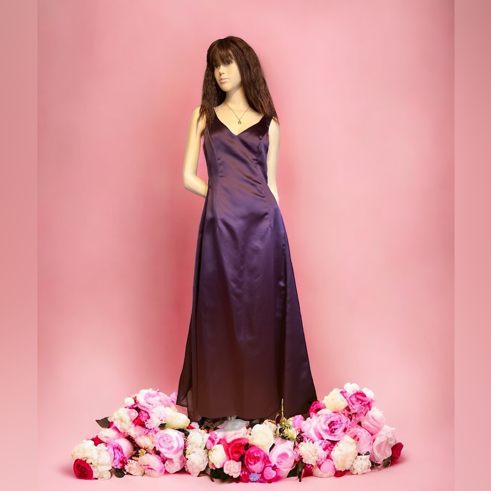 After Six Plum Purple Satin Formal Evening Gown 8